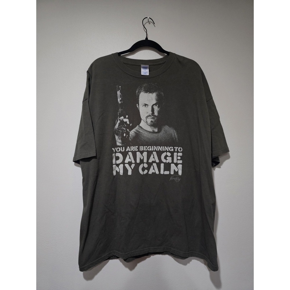 Firefly Jayne Cobb Shirt Mens 2XL Green Damage My Calm Graphic Tee M&O Knits